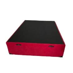 Cama Box Baú Viuvão Blindado Suede Vermelho Com 128Cm de Largura