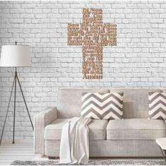 Quadro Decorativo Oração Pai Nosso em Cruz 3mm Vazado - Mdf - Decoarts
