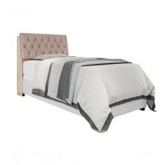 Cabeceira Box Solteiro Isis Amarula Com Capitonê Bege