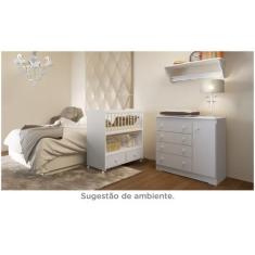 Mini Berço 2 Gavetas com Colchão Moisés - Completa Móveis, Branco