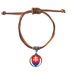 DIYthinker Pulseira de couro com emblema nacional da Eslováquia Europa Pulseira de couro marrom joia presente