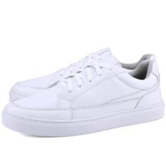 Tênis Casual em Couro Masculino Mr. Gutt Branco-Masculino