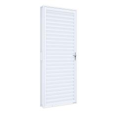 Porta de Giro Natural e Laminado de Alumínio Riobras Pronta  215cmx60cm Branco