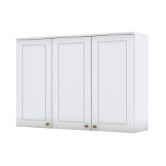 Armário Aéreo 3 Portas 120 cm Americana Branco HP - Henn
