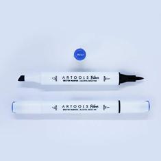 Marca Texto Artools Pictom Pontas Broad e Brush Azul B027