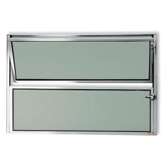 Janela Basculante de Alumínio 50x50cm com Vidro Boreal Anodizado Master Brimak Brilhante