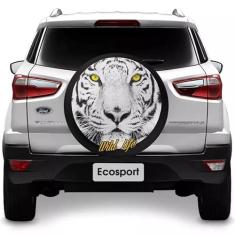 Capa para Estepe Tigre Wild Life Ecosport CrossFox 2005 a 2017 Air Cross 2011 a 2017 Spin Activ 2015 a 2017 Com Cadeado