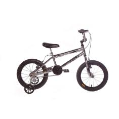 Bicicleta Aro 16 Cromada Com Rodinhas E Freios V-brake-Unissex