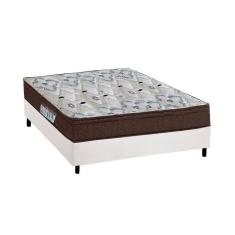 Cama Box Viúva: Colchão Espuma Ortobom D45/EP Fort Tech ISO 150 Mega Firme + Base CRC Suede White(128x188)