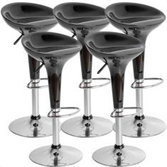 Kit 05 Un Banquetas Giratória Alta Tulipa Lotus Assento Abs prime.offi