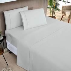 Jogo de Cama Queen Percale 200 Fios Ponto Palito Elegance 04 Peças - B