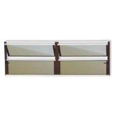 Janela de Alumínio Basculante 2 Seções 40x200cm Vidro Espelhado Plus B