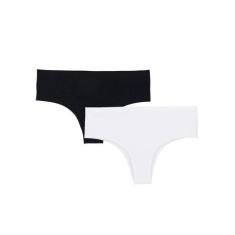 Kit 2 Calças Altas Bonjour KT3387 Invisíveis, M, Preto, Branco