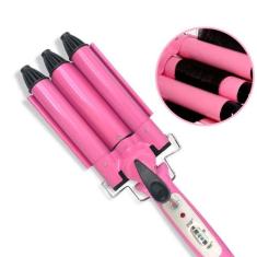 Ondulador Tri-onda Rosa Bivolt 25mm Profissional Cabelo Perfeito - COR