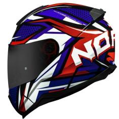 Capacete Masculino Norisk Razor Sharp Azul Moto Fechado, 56