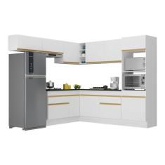 Armário de Cozinha Completa de Canto com Rodapé Veneza Multimóveis V2105