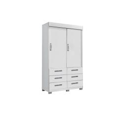 Guarda Roupa Buzios Sem Espelho Solteiro 2 Portas 6 Gavetas Rud Rack -