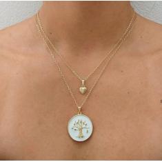 Colar Duplo Árvore Da Vida Folheado A Ouro 18K - Milena Jóias