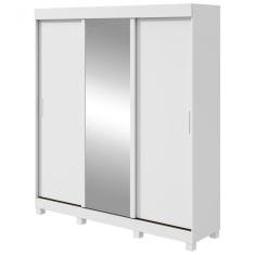 Guarda Roupa Saion 3 Portas Com Pés 1 Porta Glass Branco
