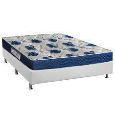 Cama Box Casal: Colchão Anatômico Ortobom D28/ep Fort Tech Iso 60 + Base Crc Courano White(138x188)