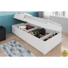 Cama Solteiro Camila Branco Com Colchão Framar Móveis