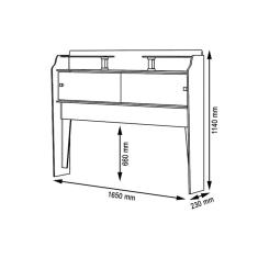 Cabeceira Box Queen 1,58cm Elisa Branco Branco/preto