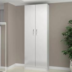 Armário Multiuso Milão 2 Portas E 4 Prateleiras - Branco Branco