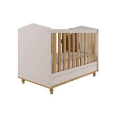 Berço / Mini Cama Infantil Mimo Off White/Nature - Permóbili Baby