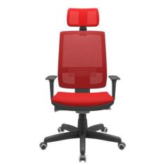 Cadeira Office Brizza Tela Vermelha Com Encosto Assento Aero Vermelho 