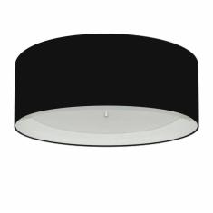 Plafon Cilíndrico Md-3008 Cúpula em Duplo Tecido 60x25cm Preto / Branco - Bivolt