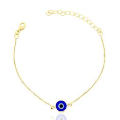 Pulseira Olho Grego Banhada a Ouro