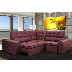 Sofa de Canto Retrátil e Reclinável com Molas Cama inBox Austin 2,20m 