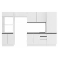 Cozinha Completa Madesa 100% MDF Acordes 2 gavetas 11 Portas Branco Br