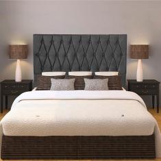 Cabeceira Casal 1,40m Paris Suede Cinza Dal Poz Estofados