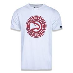 Camiseta Manga Curta Nba Atlanta Hawks Branco Preto New Era