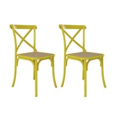 Conjunto 2 Cadeiras Katrina X Amarelo E Bege New Green