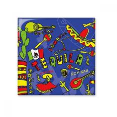 Tequila Sombrero Guitar Chili Mexico Elment Azulejo de cerâmica brilhante Decalque de tijolos esmaltados