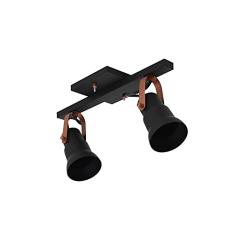 Spot Trilho/2 Preto/Cobre, Emalustres