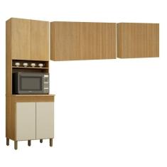 Cozinha Compacta 1 Paneleiro e 2 Armários Aéreos Dakota Cinamomo/Off White