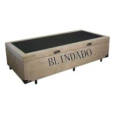 Cama Box Baú Solteirão King Blindado Suede Bege