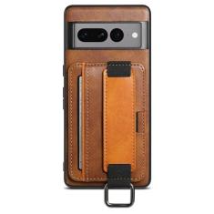 HAO RIYLN Capa com compartimento para cartão para Google Pixel 8 Pro/Pixel 8 A/Pixel 8, capa de celular de couro com absorção de choque com compartimentos para cartões, alça elástica para pulso, capa