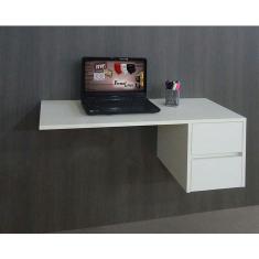 Escrivaninha Suspensa Mesa Para Computador Ou Notebook Escritório Branco