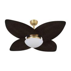 Ventilador De Teto Dourado 4 Pás Palmae Tabaco 127V