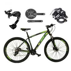 Bicicleta Aro 29 Ksw Xlt Alívio E Altus 27v Freio Hidráulico Garfo Trava - Preto-verde Tam.17