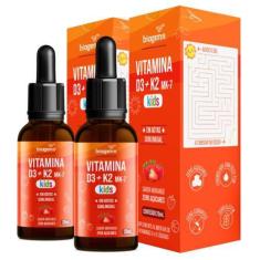 Biogens kit 2x vitamina d3+k2 mk7 kids frutas vermelhas 20ml