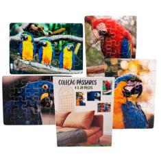 Kit 4 Quebra-cabeças Pássaros Divertido Educativo