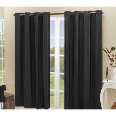 Cortina Blackout PVC corta 100 % a luz 2,80 m x 2,30 m - ECasa, Preto