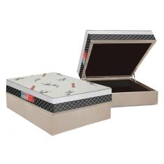 Cama Box Baú Casal: Colchão Ortopédico Plumatex Falcon Ultra Firme + Base Crc Suede Clean(138X188)
