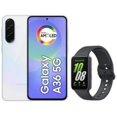 Smartphone Samsung Galaxy A36 128GB 5G 6GB RAM - Branco + Smartband Sa