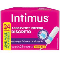 Absorvente Interno Intimus Discreto Médio 24 Unidades, Preto